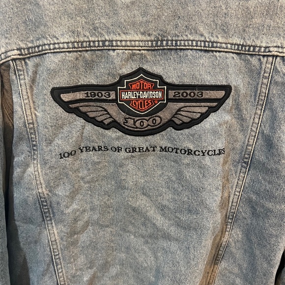 Vintage Harley Davison blue Jean jacket - Picture 1 of 2